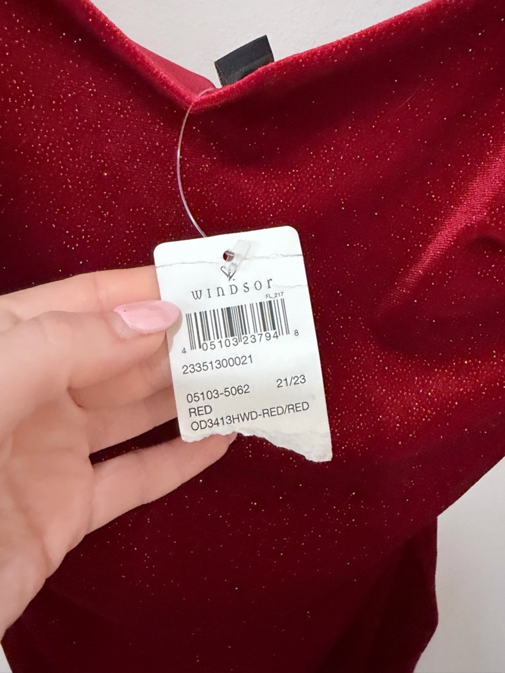 Windsor Twinkle Like A Star Glitter Velvet Mini Dress Bodycon Sparkle Red NWT S - Picture 8 of 9